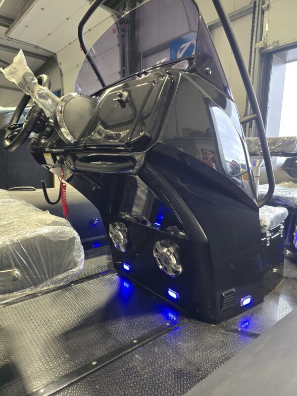 Our fabulous Grand Golden Line G5.80 Secial Black Edition!!! Powered by Mercury ProXS 115, custom SBS R2-1600EL trailer powder coated in black with black alloy wheels and LED lighting Garmin 315i hidden VHF Radio Fusion WB675 hidden sound system with 6 LED 230w speakers, Garmin GPSMAP923XSV plotter/Sounder Scanstrut wireless phone Seastar Hydraulic Steering Scanstrut USB Charger Scanstrut 12v Socket Cockpit Table with sunbed infill Boarding Ladder Keel Protection Tube Protection Deck lights Overall Cover Black EVA Decking to be fitted Ready to view or buy